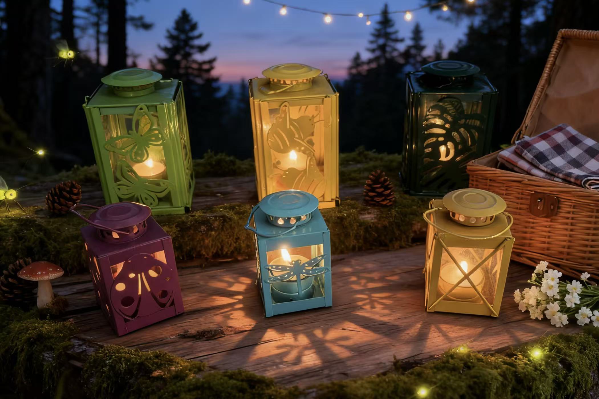Camping Lantern Tealight Holder - Square